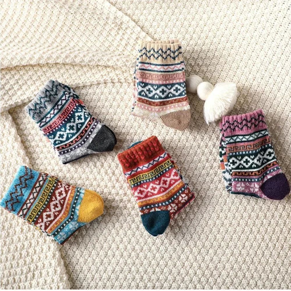 Nordic style wool winter socks